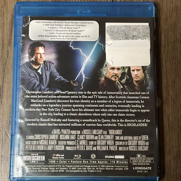 Highlander Blu Ray DVD - Picture 2 of 4
